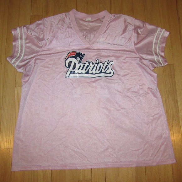 WOMENS PATRIOTS SHIRT/SHORT SLEEVE/PINK/MESH/GRONKOWSKI/SIZE 4XL/SPORT TEK! - Picture 1 of 8